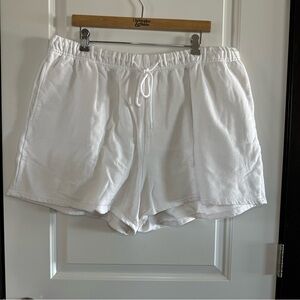 Forever 21 Fleece Sweatshorts White | Women’s 3XL Drawstring Lounge Shorts